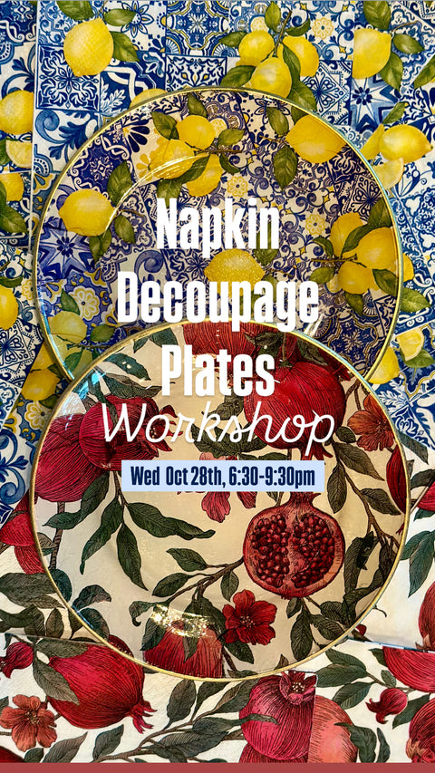 Napkin Decoupage Plates - Oct 28